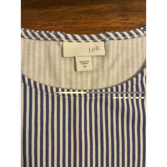 J. Jill Sz Medium 3/4 Sleeve T-Shirt Dress Vertical Stripe Color Block Nautical - Picture 3 of 7